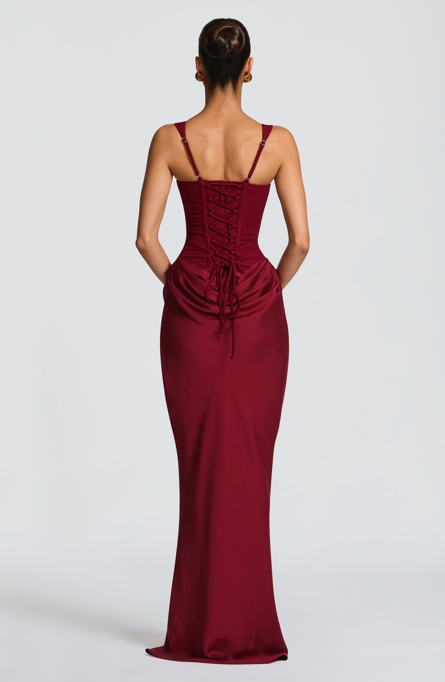 Millie | Women's Elegant Draped Square Neck Maxi Dress