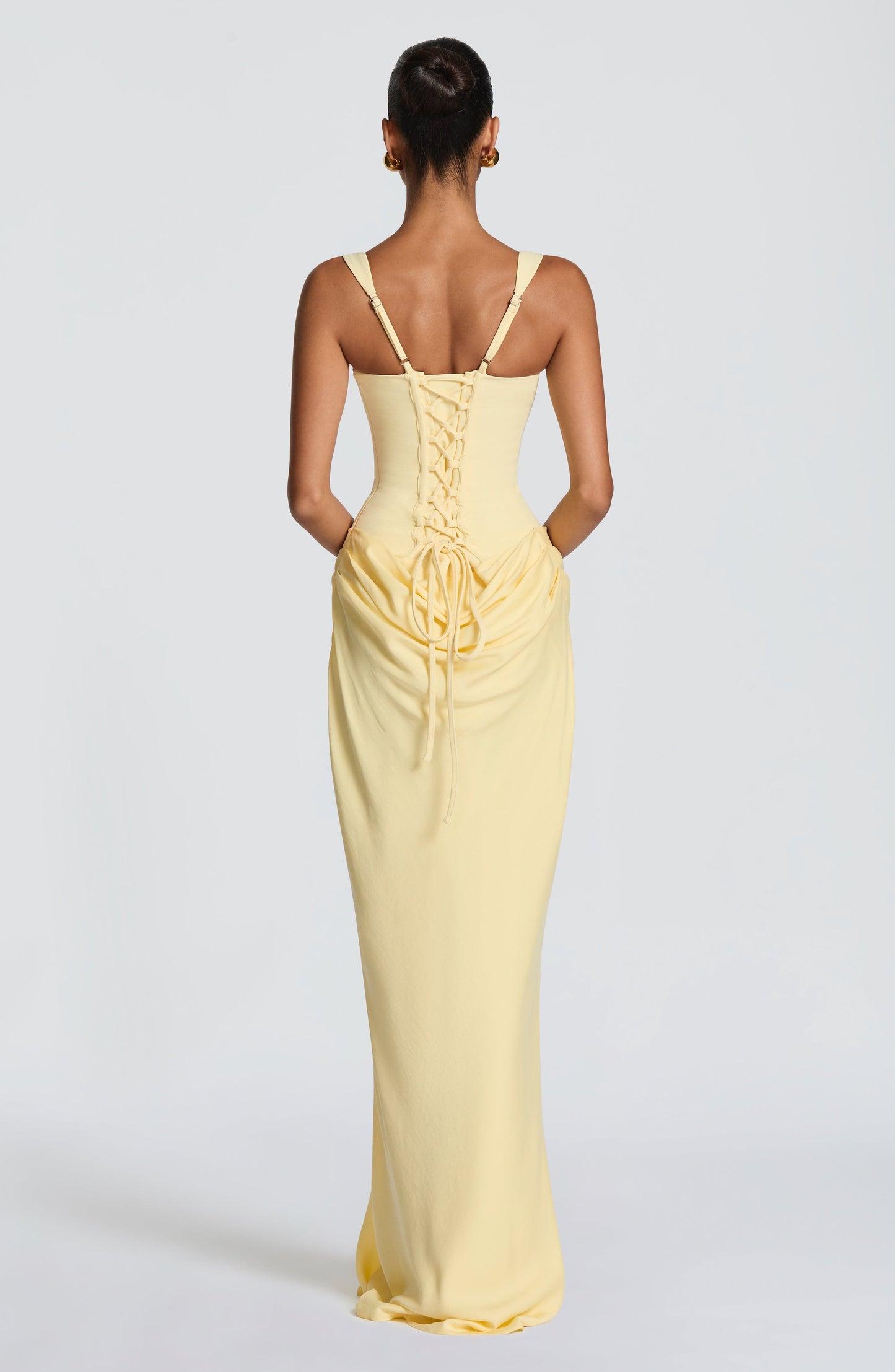 Millie | Women's Elegant Draped Square Neck Maxi Dress