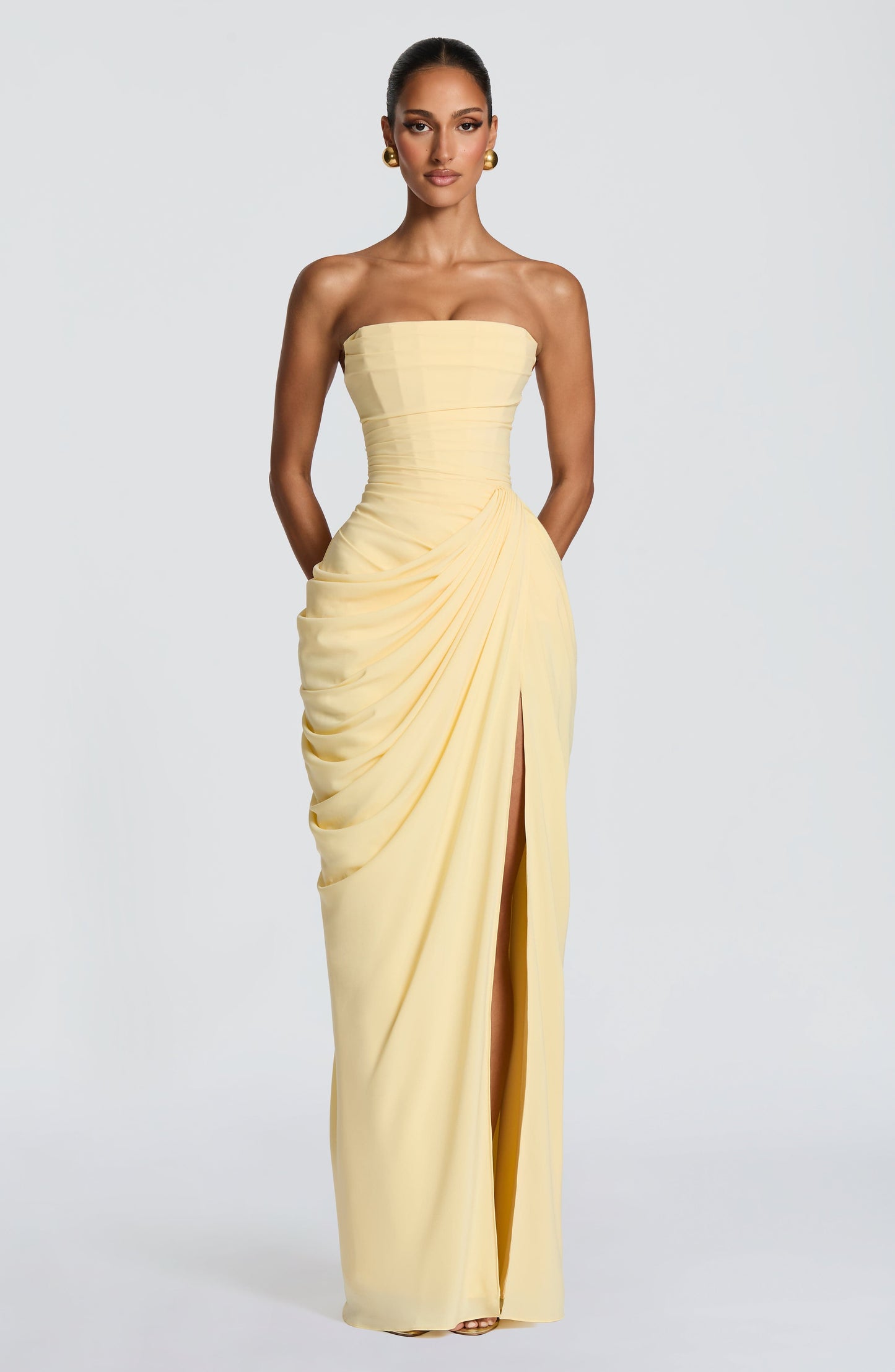 Evie | Women's Pleated Maxi Wedding Guest Dress