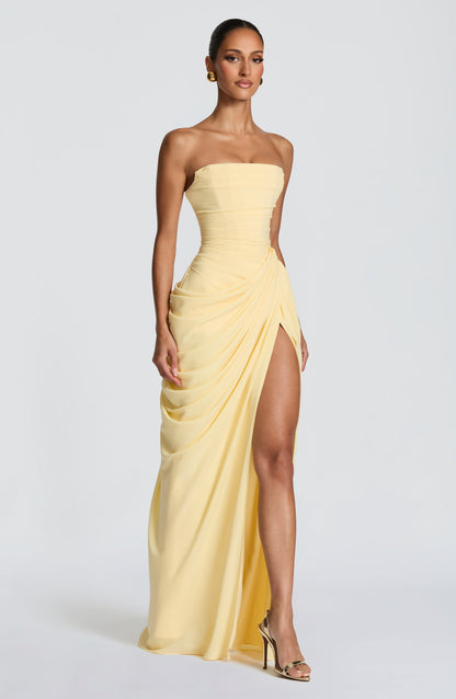 Evie | Women's Pleated Maxi Wedding Guest Dress