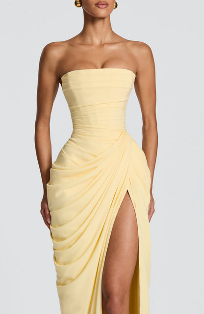 Evie | Women's Pleated Maxi Wedding Guest Dress