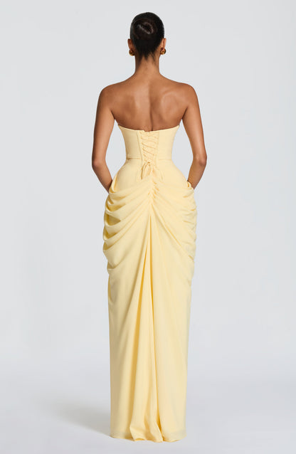 Evie | Women's Pleated Maxi Wedding Guest Dress