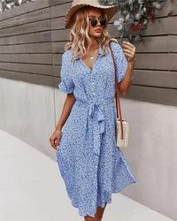Lily | Women's Classic Wrapped Floral Button Dress