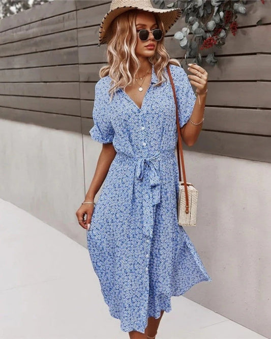 Lily | Women's Classic Wrapped Floral Button Dress