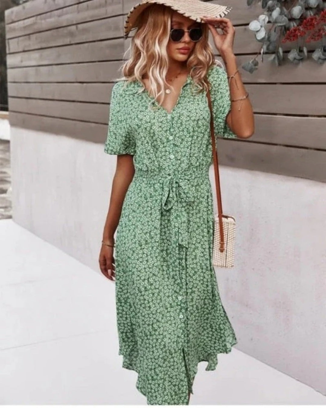 Lily | Women's Classic Wrapped Floral Button Dress