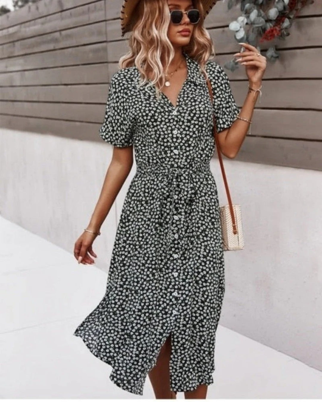 Lily | Women's Classic Wrapped Floral Button Dress