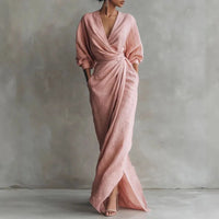 Alison | Women's Sophisticated V-Neck Wrap Maxi Dress