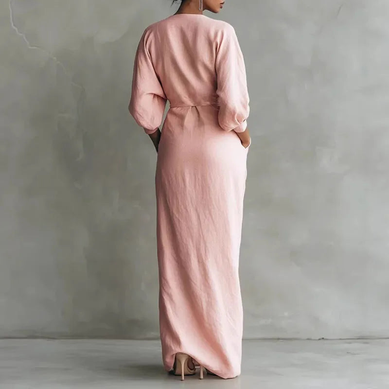 Alison | Women's Sophisticated V-Neck Wrap Maxi Dress