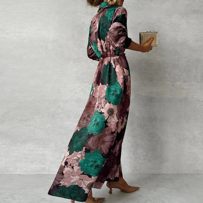 Margaret | Women's Floral Maxi Shirt Dress