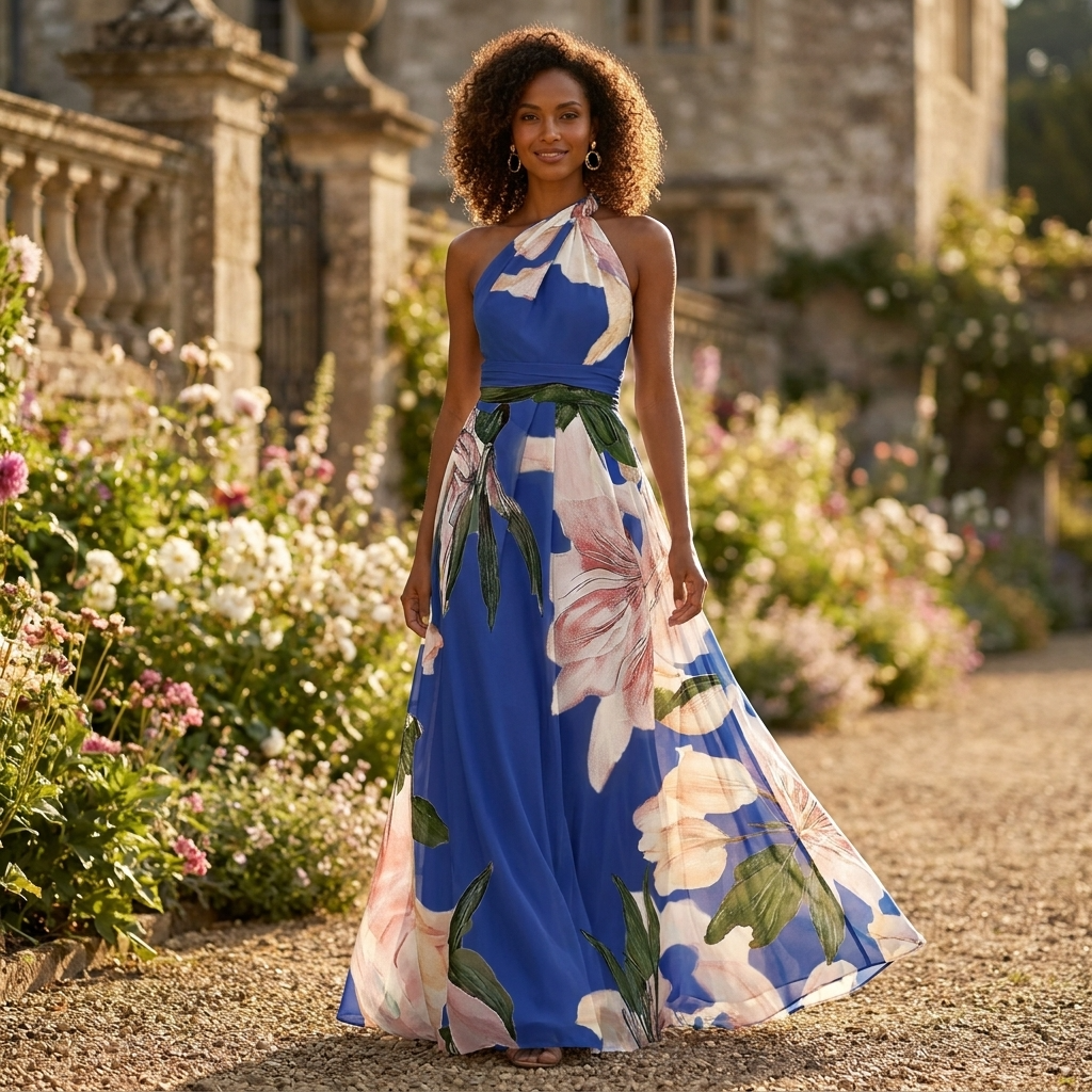 Wendy | Women's Floral Halterneck Maxi Dress
