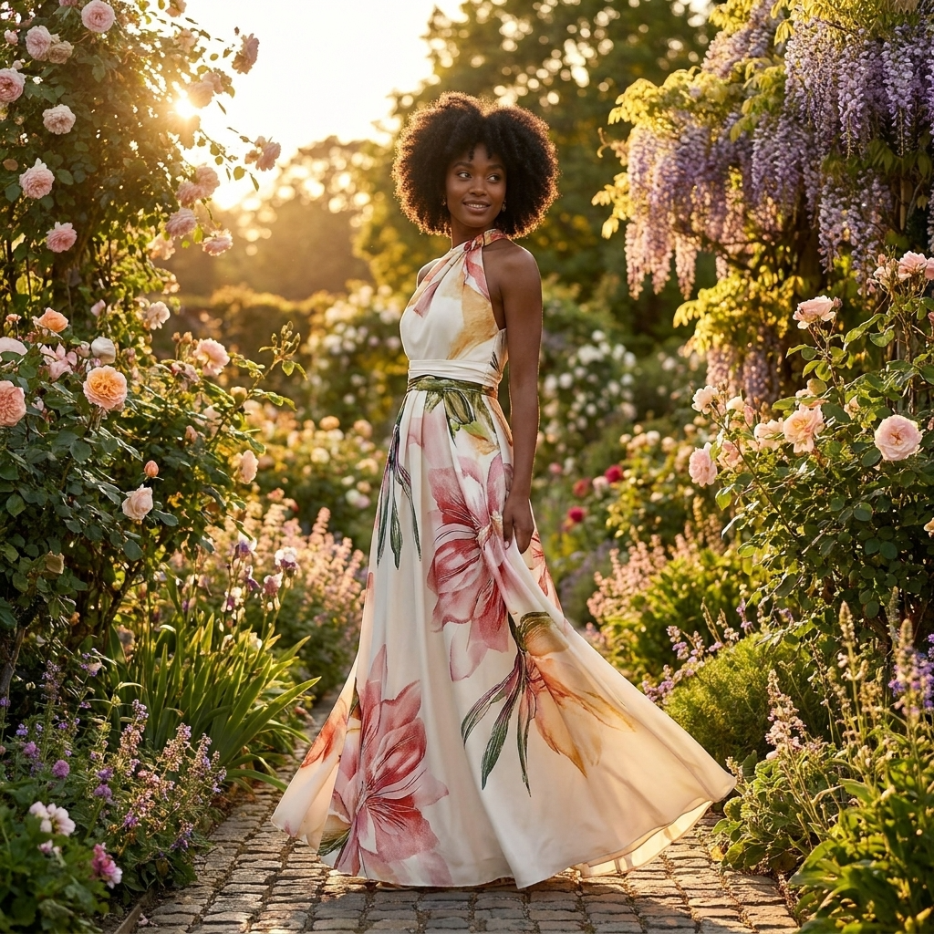 Wendy | Women's Floral Halterneck Maxi Dress