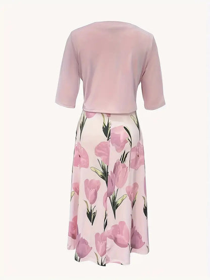 Violetta | Women’s Sophisticated Floral Maxi Dress With Cardigan