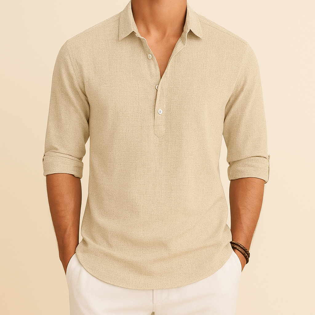 Robin | Men’s Classic Henley Poloshirt With Longsleeves