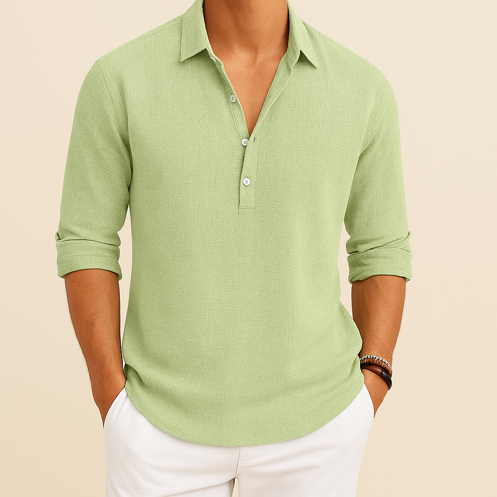 Robin | Men’s Classic Henley Poloshirt With Longsleeves