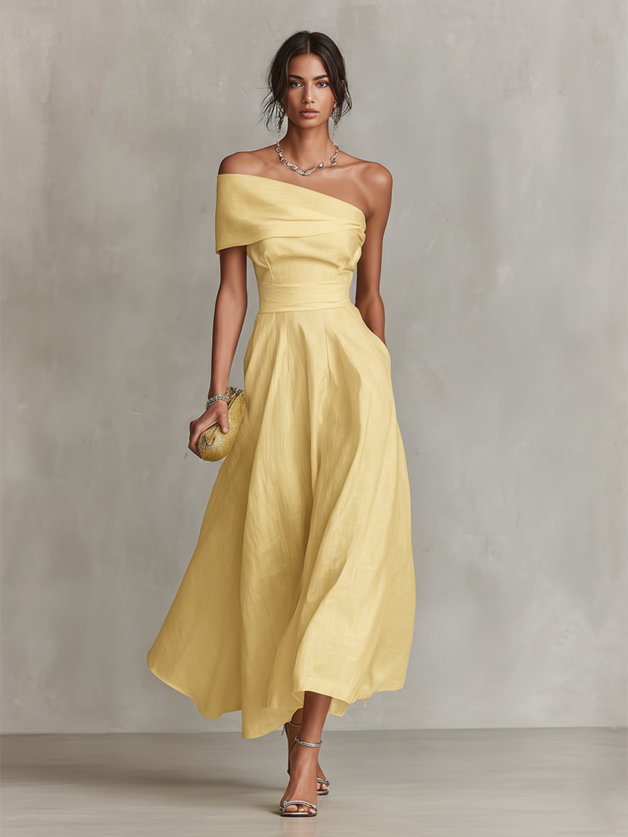 Vanessa | Women's Elegant One-Shoulder Maxi Dress