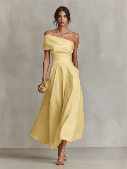 Vanessa | Women's Elegant One-Shoulder Maxi Dress