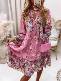 Gillian | Women's Floral Boho Midi Dress