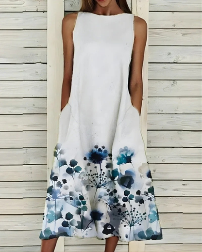Claudia | Women's Summer Floral Print Midi Dress