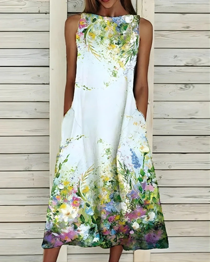 Claudia | Women's Summer Floral Print Midi Dress