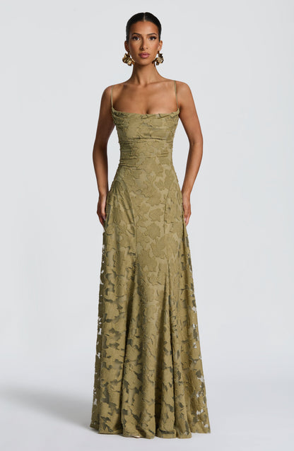 Allison | Women's Elegant Embroidered Maxi Evening Dress