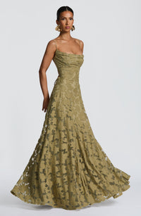 Allison | Women's Elegant Embroidered Maxi Evening Dress
