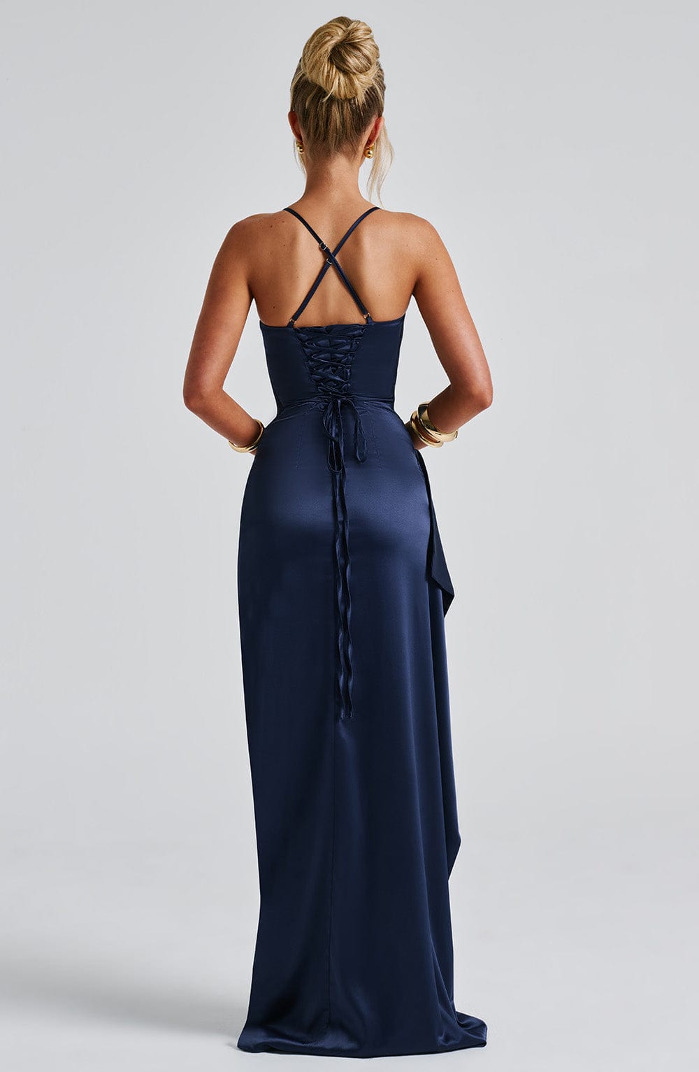 Rebecca | Women's Satin Wedding Guest Maxi Dress