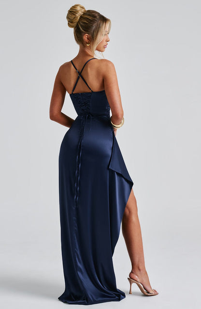 Rebecca | Women's Satin Wedding Guest Maxi Dress