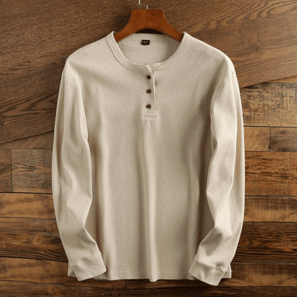 Noah | Men's Casual Waffle Knit Henley Shirt