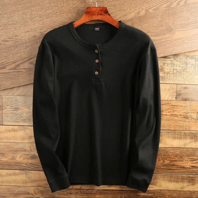 Noah | Men's Casual Waffle Knit Henley Shirt
