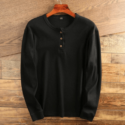 Noah | Men's Casual Waffle Knit Henley Shirt