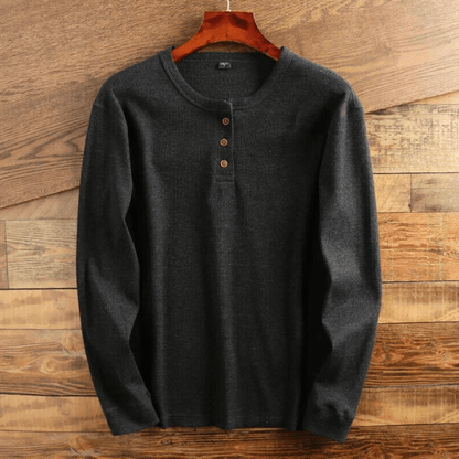 Noah | Men's Casual Waffle Knit Henley Shirt