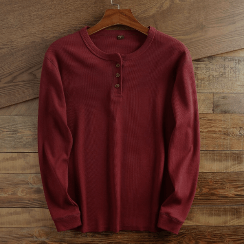 Noah | Men's Casual Waffle Knit Henley Shirt
