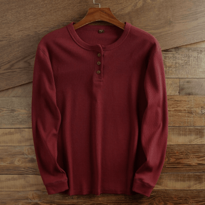 Noah | Men's Casual Waffle Knit Henley Shirt