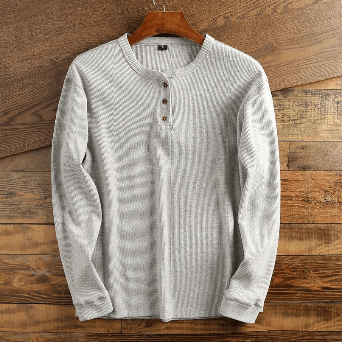 Noah | Men's Casual Waffle Knit Henley Shirt