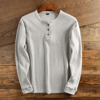 Noah | Men's Casual Waffle Knit Henley Shirt