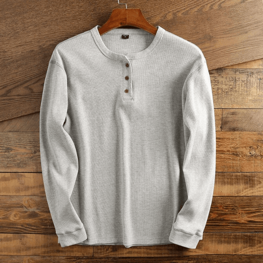 Noah | Men's Casual Waffle Knit Henley Shirt