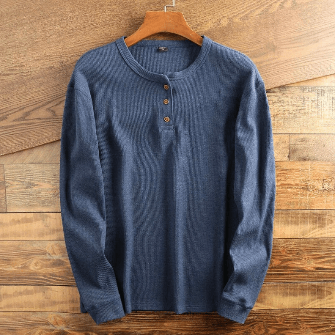 Noah | Men's Casual Waffle Knit Henley Shirt