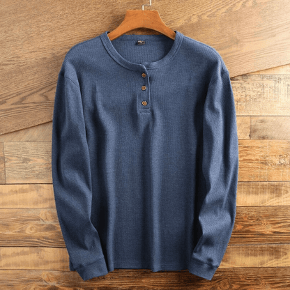 Noah | Men's Casual Waffle Knit Henley Shirt