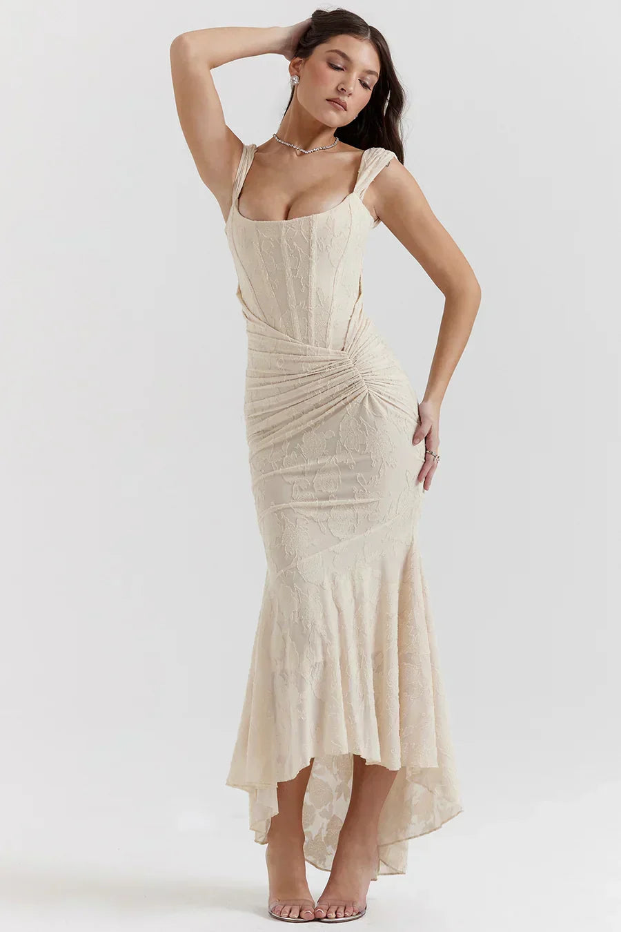 Bella | Women's Embroidered Asymmetrical Wedding Guest Dress