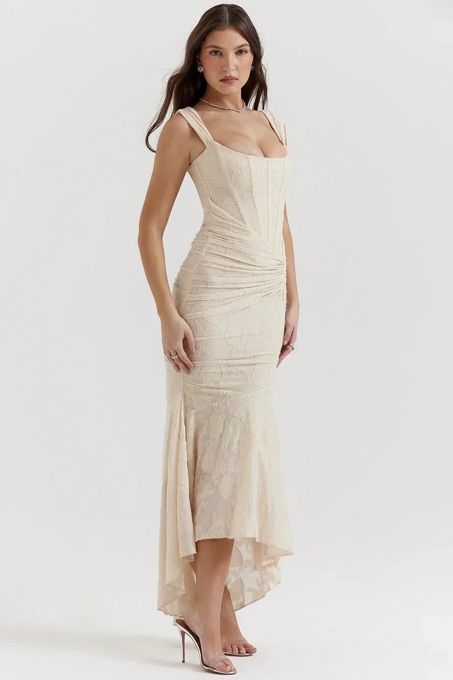 Bella | Women's Embroidered Asymmetrical Wedding Guest Dress