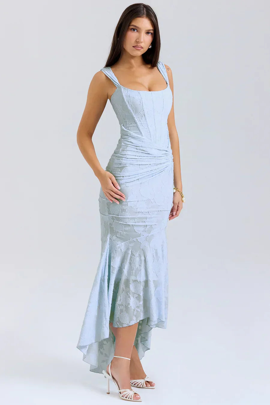 Bella | Women's Embroidered Asymmetrical Wedding Guest Dress