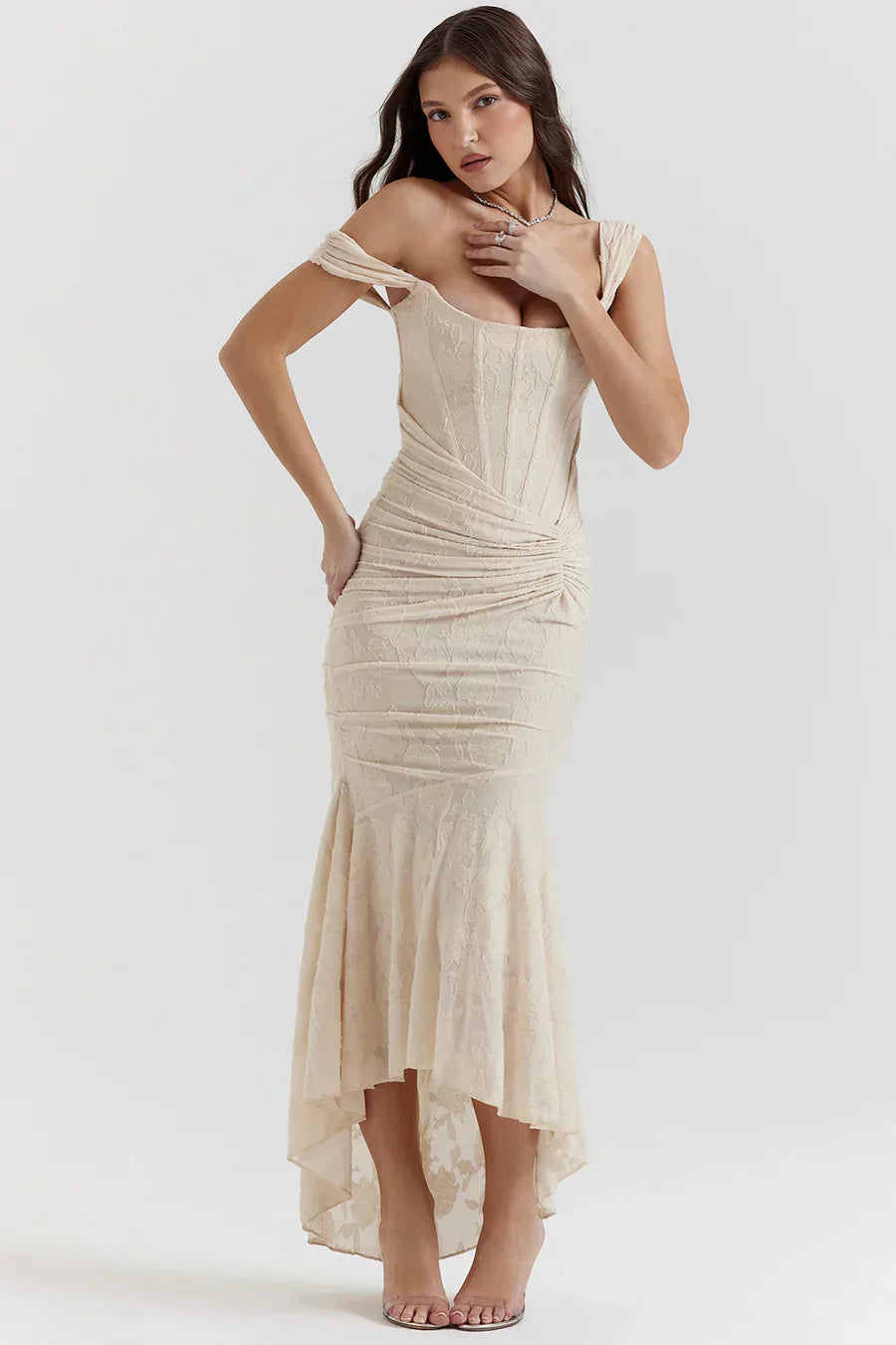 Bella | Women's Embroidered Asymmetrical Wedding Guest Dress