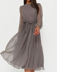 Fenella | Women's Polka Dot Longsleeve Midi Dress
