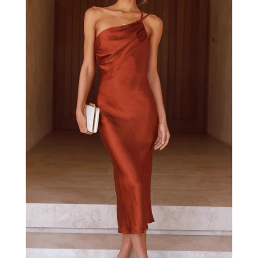 Calla | Women's Evening One-Shoulder Satin Dress