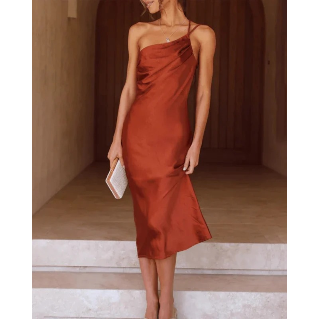 Calla | Women's Evening One-Shoulder Satin Dress