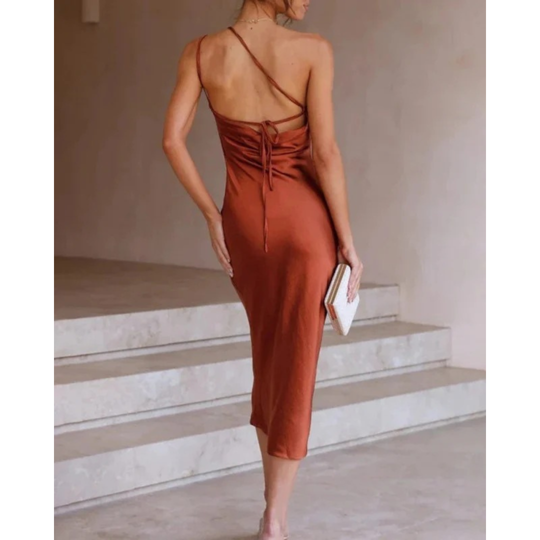 Calla | Women's Evening One-Shoulder Satin Dress