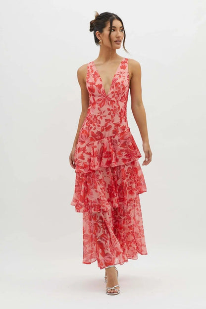 Solveig | Women’s Elegant Summer V-Neck Maxi Dress