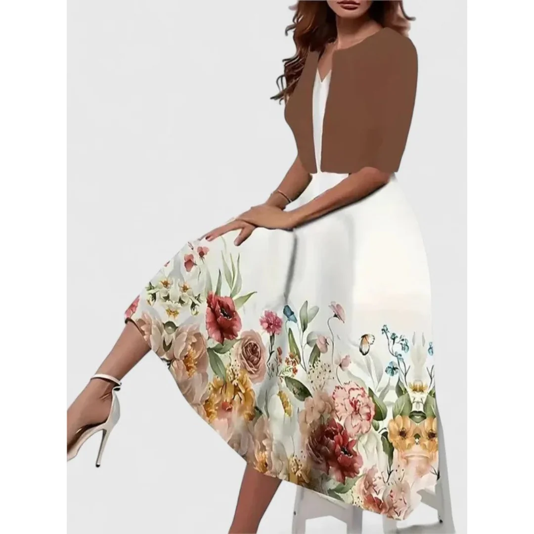 Carmen | Women's Boho Midi Dress With Cropped Cardigan
