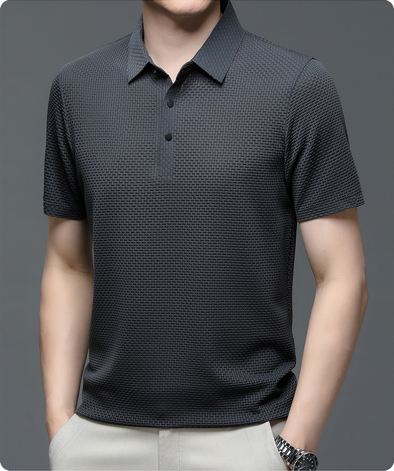 Ryan | Men's Summer Textured Short-Sleeve Polo Shirt