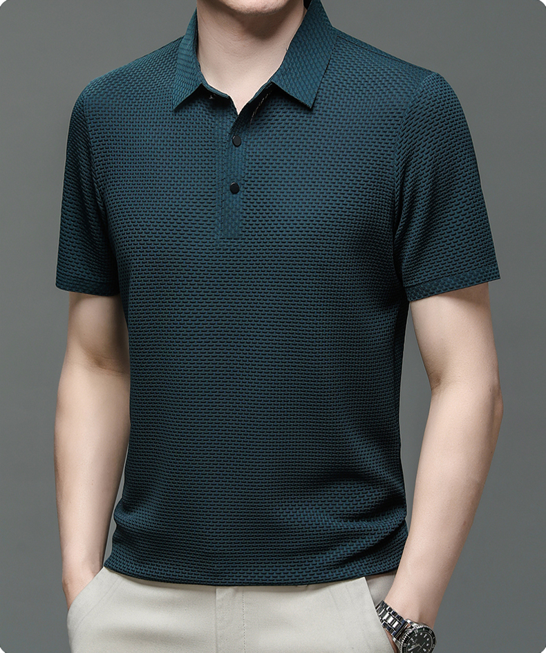 Ryan | Men's Summer Textured Short-Sleeve Polo Shirt